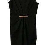 Enfocus Studio Black Cocktail Dress Size 6 - Gold Accent Knee Length Photo 0