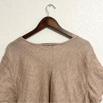 Flax  Womens Shirt Tunic Beige Tan Short Sleeve Diamond Pattern Size Large Photo 3