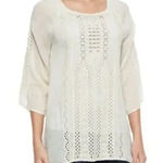 Johnny Was Collection Liya Georgette Tunic Blouse Embroidery Eyelet Size 1X Photo 0