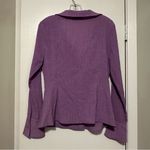 ASOS  DESIGN crinkle textured ruched front shirt purple size 12 Photo 2