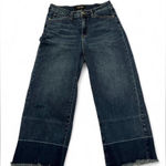 Judy Blue  jeans  high waisted dark wide leg fray denim cropped ankle 9/29 Photo 0