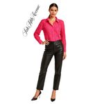 Saks 5th Avenue Saks Fifth Avenue Womens Pink Lace Sheer size L Long Sleeve Button Floral Mesh Photo 1