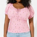 Torrid Challis Puff Short Sleeve Crop Top Babydoll Cottagecore in Ditsy Rose 3X Photo 0