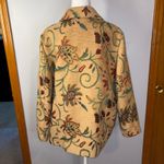 Maggie Sweet vintage Floral Tapestry Jacket Full Zip Up Beige Green Brown Size L Tan Size L Photo 2