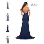 La Femme 30458 Navy Trumpet Gown Jersey 6 Photo 1