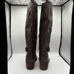 Zodiac  Georgia Knee High Boot 8.5M Brown Riding Heel Tall Lug Buckle Moto Photo 2