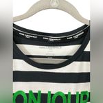 Karl Lagerfeld PARIS Bonjour Striped Tee L 21.5” p2p Black/White NWT Photo 3