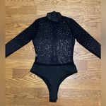 Mesh body suit with mini silver studs. Size Small Black Photo 1