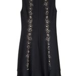 Rebecca Taylor Black Crepe Lace Detail Sheath Dress Size 4 Photo 7