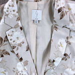 Joie NWT  Floral Linen Blend Blazer Neutral Tan White‎ Botanical Jacket Size M Photo 0