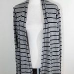 Daytrip Gray and Black Stripe Cardigan Size Medium Long Gray Cardigan Photo 3