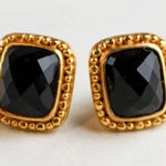 Julie Vos Black and Gold Square Earrings Photo 0