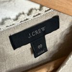 J.Crew Women's Fringe Embroidered Linen Keyhole Crewneck Tan White Top Size 00 Photo 1