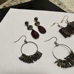 Lot Of 3 Pretty Dangle Drop Bead Beaded Mix Of Pierced Earrings Photo 4