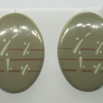 Vintage Retro Tan, Pink, & Cream Earrings Tan Photo 0