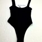 For Love & Lemons For Love & Lemons Ribbed Black Bodysuit Tank Thong Back Womens Size XS NEW Photo 0