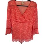 Faded Glory Y2K Fairy Pink Babydoll Blouse Beaded Feminine Glam Rushtok Pixie Top Large Photo 0