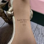 Kate Spade Saffron Heels Sandals Metallic Gold Braided in Pale Gold 6B NWT Photo 4