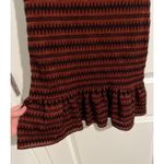 Free People  Cozy Day Flounce Rust and Black Patterned Mini Dress Sz. S Photo 3