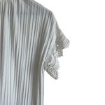 ZARA Women Top S White Crochet Sleeve Pleated Boho Cottagecore Fairy Whimsical Photo 5