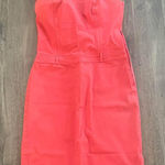 J.Crew  Strapless Red Denim Dress 6 Corset Top Photo 0