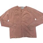 Pendleton vintage pink button up silk cardigan with embroidered floral details Photo 0
