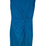 Ralph Lauren Lauren  Women's Dress Sheath Ruched Cap Sleeve Cocktail Blue Size 10 Photo 0