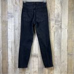 ASOS 5 Pocket Black Denim Jeans with Raw Hem Photo 1