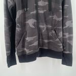 Athleta Triumph Hoodie Size Small Camo Full Zip Black Grey Fleece Lined Casual Photo 6