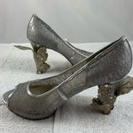 Cinderella 10M Bedazzled Silver Stiletto heels Photo 6