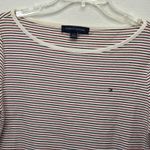 Tommy Hilfiger  Red, White And Blue Striped Boatneck Short Sleeve Shirt - Size L Photo 1