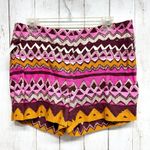Loft Shorts Women Size 6 Multicolor Aztec Bead Detail Zip Fly Short Boho Summer Photo 0