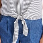 Madewell  Tie-Front Top in Blue & White Stripe Photo 2