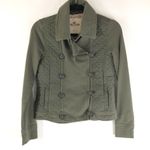 Hollister  Womens Jacket Double Breasted Pockets Quilted Olive Green S Photo 0