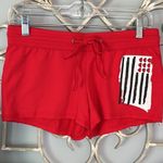 No Boundaries Stars Stripes American Cotton Shorts Red Knit Womens Small Comfy Knit Photo 13