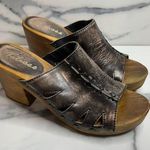 Matisse Women's Distressed Leather Festival Boho Retro Wood Mules Kara Clog Sz 9 Brown Photo 0