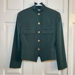 Ellen Tracy Linda Allard Funnel Neck Structured Dark Green Jacket - Size: 2 Photo 0