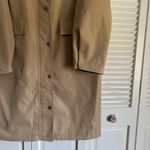 Maeve Anthropologie Heritage Trench Coat Tan Size Large Contrast Collar Brown Photo 4