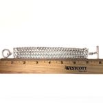 Sam Edelman NEW - Bold Chic & Modern Silver Triple Strand Curb Chain Toggle Clasp Bracelet Photo 2
