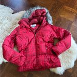 Columbia  Women's Checkered Red Puffer Jacket plaid removable hood down coat Photo 8
