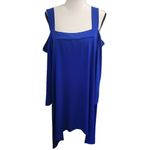 Ellen Tracy Sz 2X Cold Shoulder Tunic Dress Blue Photo 1