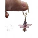 Elegant Lavender Floral Earrings with Gemstone Accents Photo 1