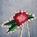 Free People  Patch Denim Skirt Size 27 Photo 5