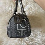 Liz Claiborne Women's Gray and Black Geometric Top Handle Barrel Handbag Photo 1
