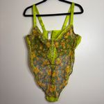 Savage X Fenty Floral Lace Corset Teddy Bodysuit Neon Green 3X Photo 1