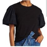 ALC Frank A.L.C. Black Cassandra Puff Balloon Taffeta Short Sleeve Tee Shirt xs black Photo 0