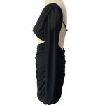 Beginning Boutique  Black Raven Dress Ruched Cut-Out sheer mesh long sleeve sz 12 Photo 5