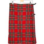 Vintage Moffat Weavers Wool Blend Royal Stewart Tartan Plaid Kilt Skirt Red Size 8 Photo 0