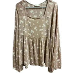 Altar'd State Alter'd State Flared Sleeve Floral Blouse Boho Style Women's Size Medium Photo 3