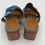 H by Halston  Blue Suede Chunky Heel Sandals Size 8.5 B34 Photo 8